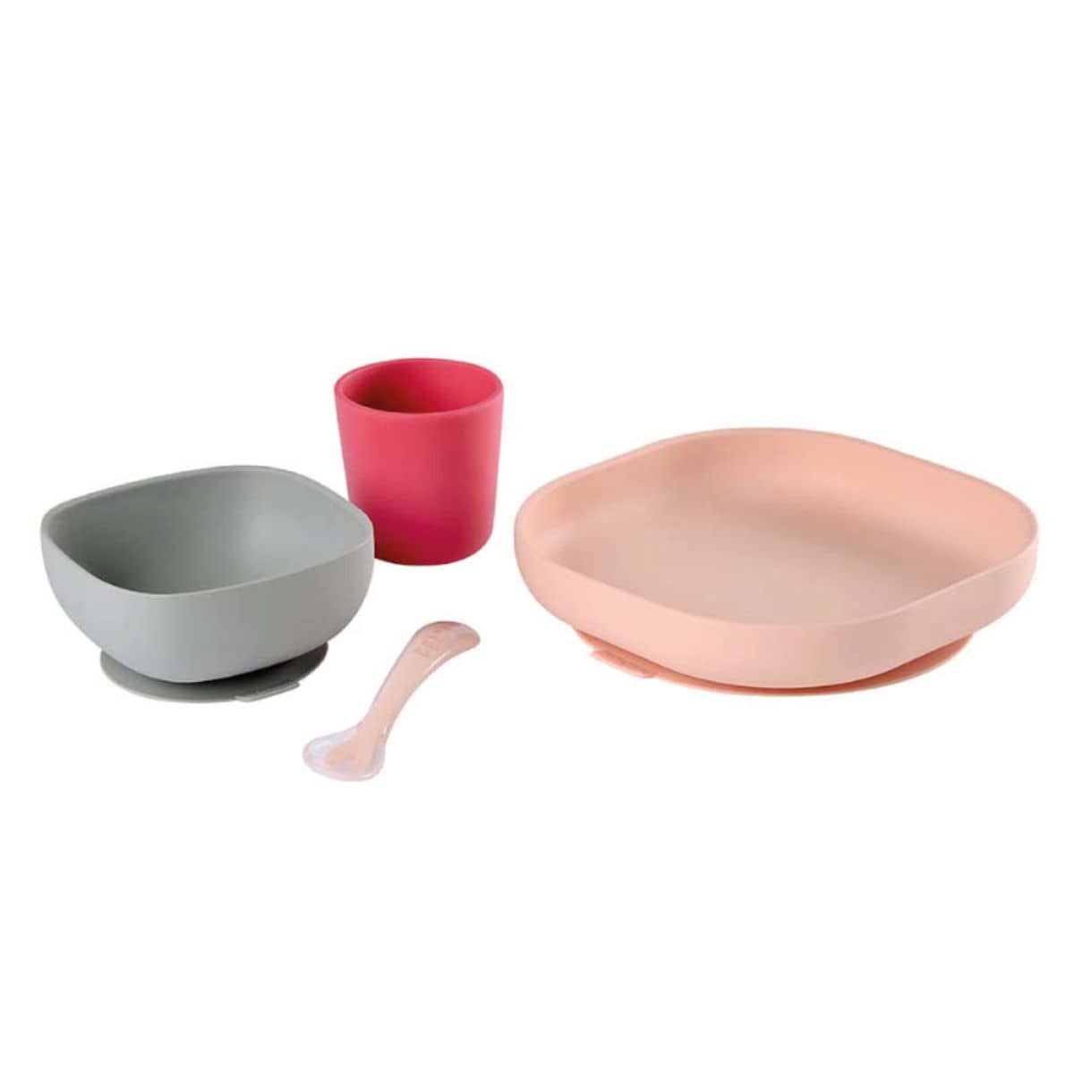 Beaba Silicone Suction Meal Set - Pink