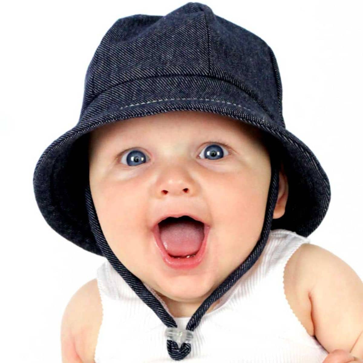 Bedhead Baby Bucket Hat with Strap - Denim
