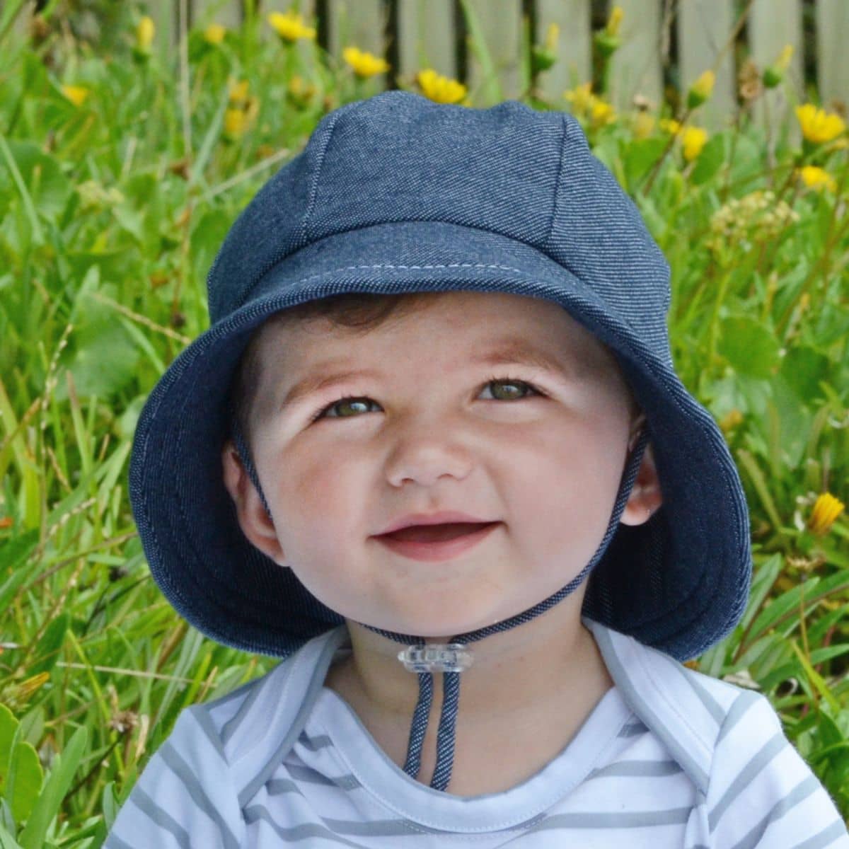 Bedhead Baby Bucket Hat with Strap - Denim