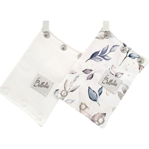 Bellelis Snap and Extend Bodysuit Extenders - White Leaves