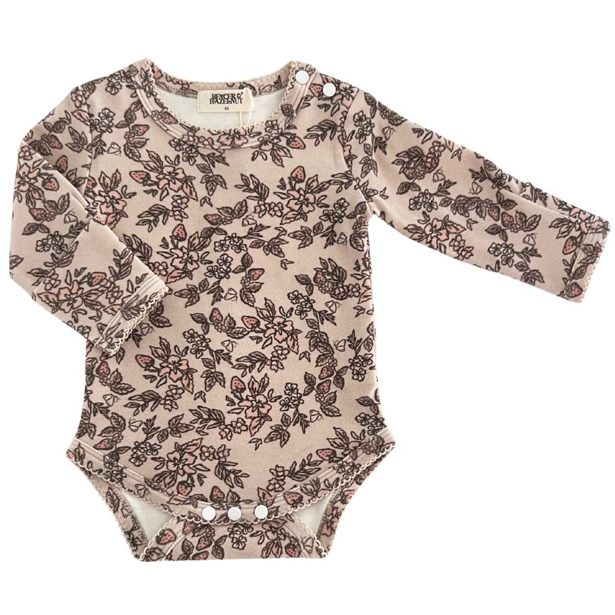 Bencer & Hazelnut Long Sleeve Bodysuit - Strawberry Fields