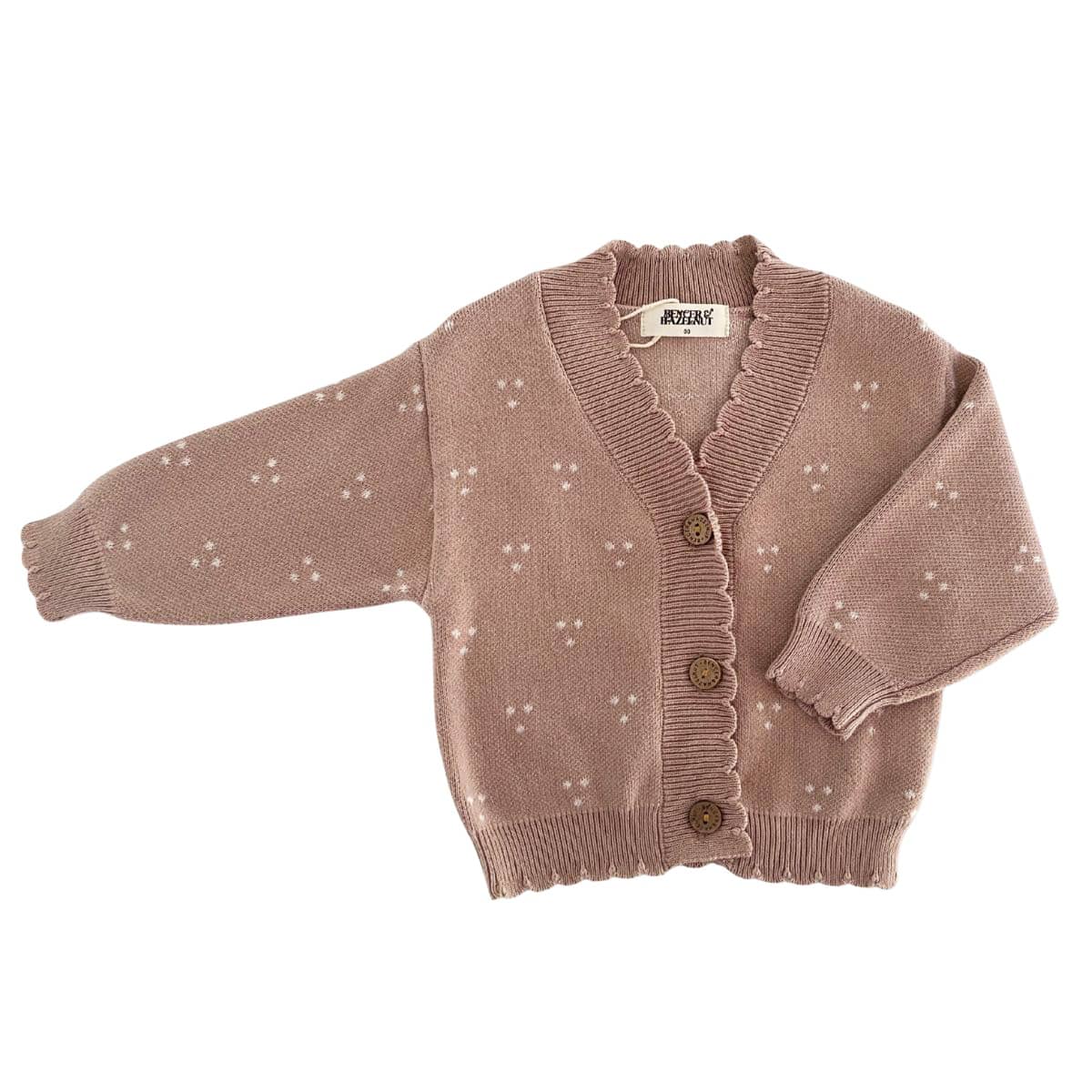 Bencer and Hazelnut Scallop Knit Cardi