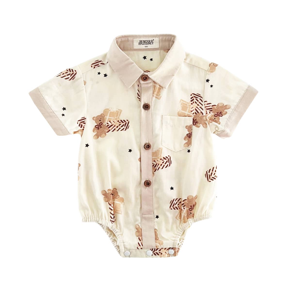 Bencer & Hazelnut Collared Bodysuit/Shirt - Peshal the Christmas Bear