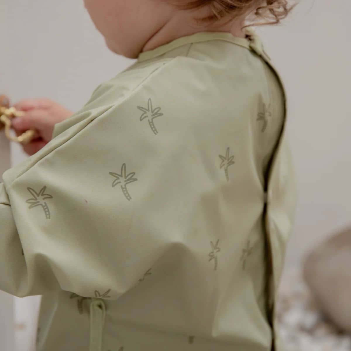 Besbubs Waterproof Food + Play Smock Bib - Palm Trees