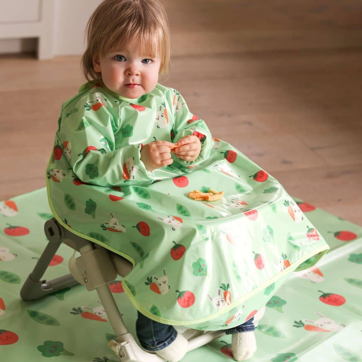 Bibetta Wipeezee XL Coverall Bib - Green Bunny and Veg