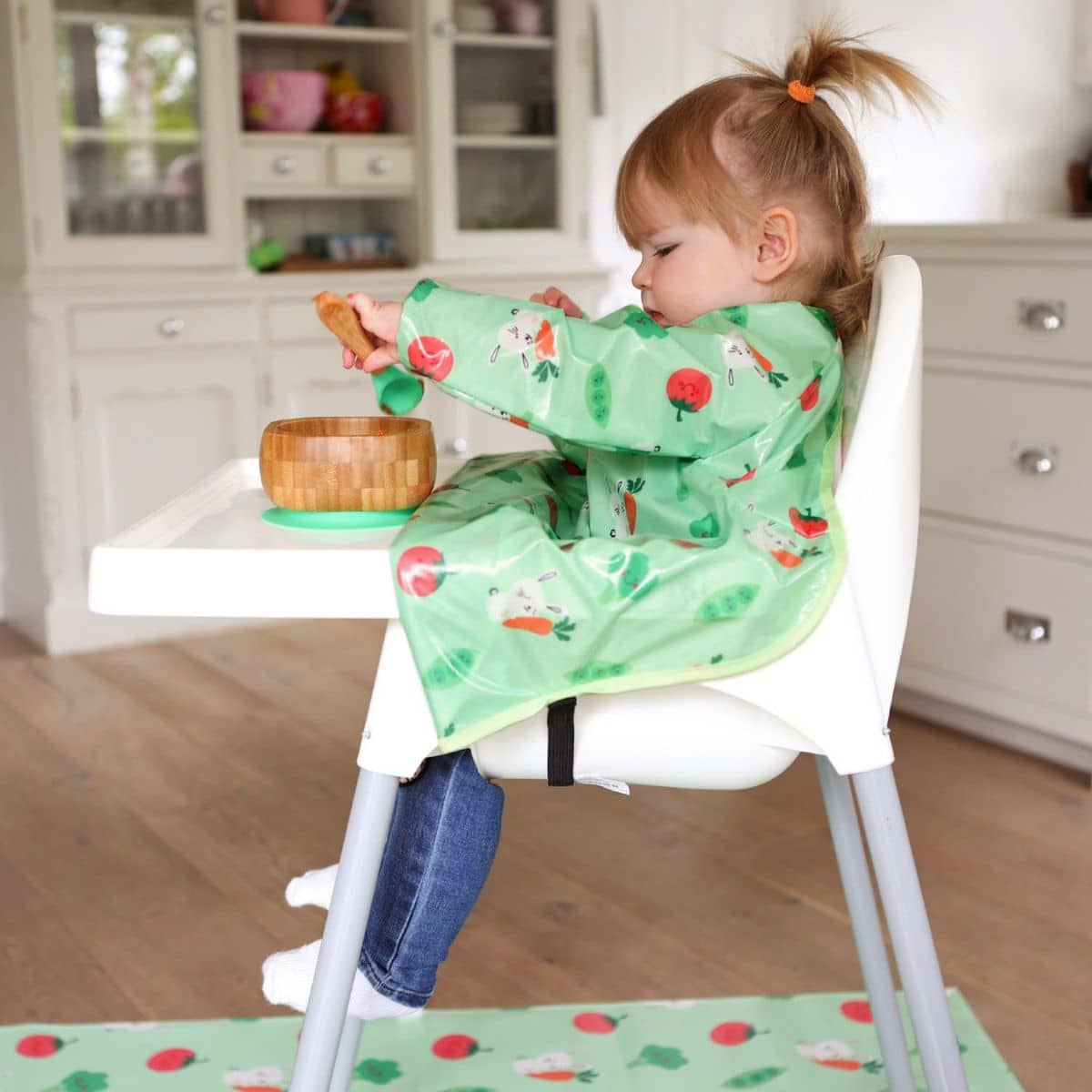 Bibetta Wipeezee XL Coverall Bib - Green Bunny and Veg