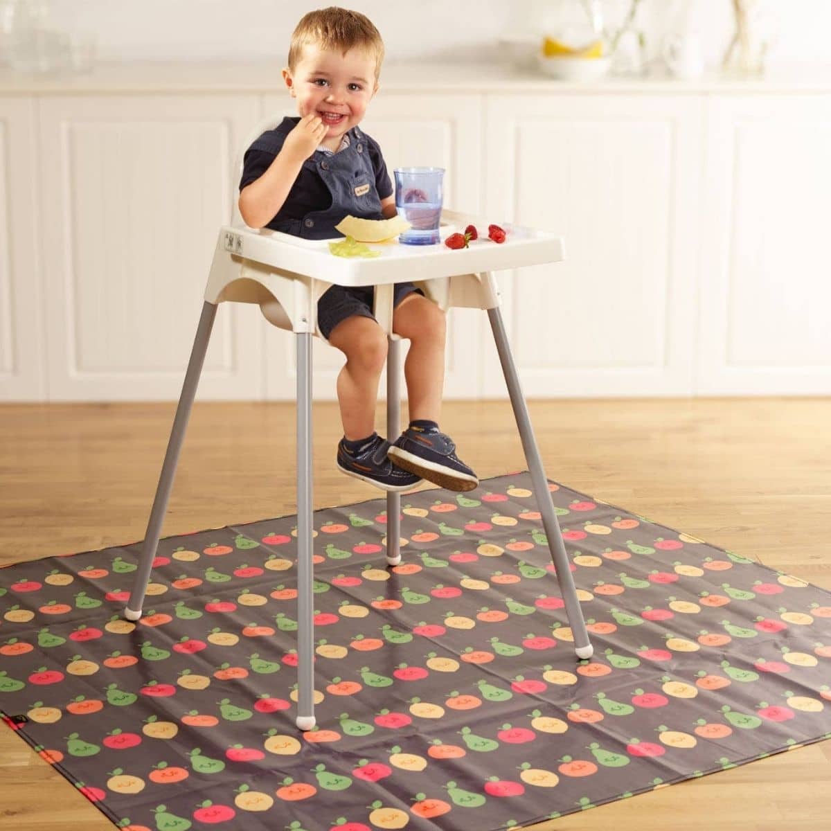 Bibetta Wipeezee XL Splash Mat - Grey Fruit