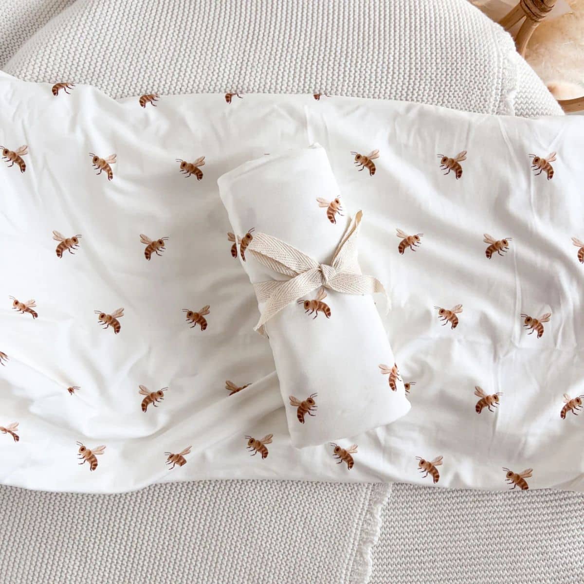 Blossom & Pear Bamboo Swaddle - Honey Bee
