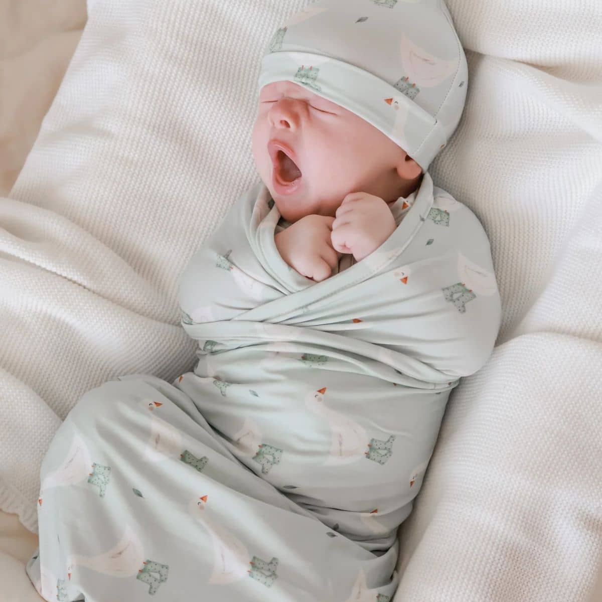 Blossom & Pear Bamboo Swaddle - Puddle Duck