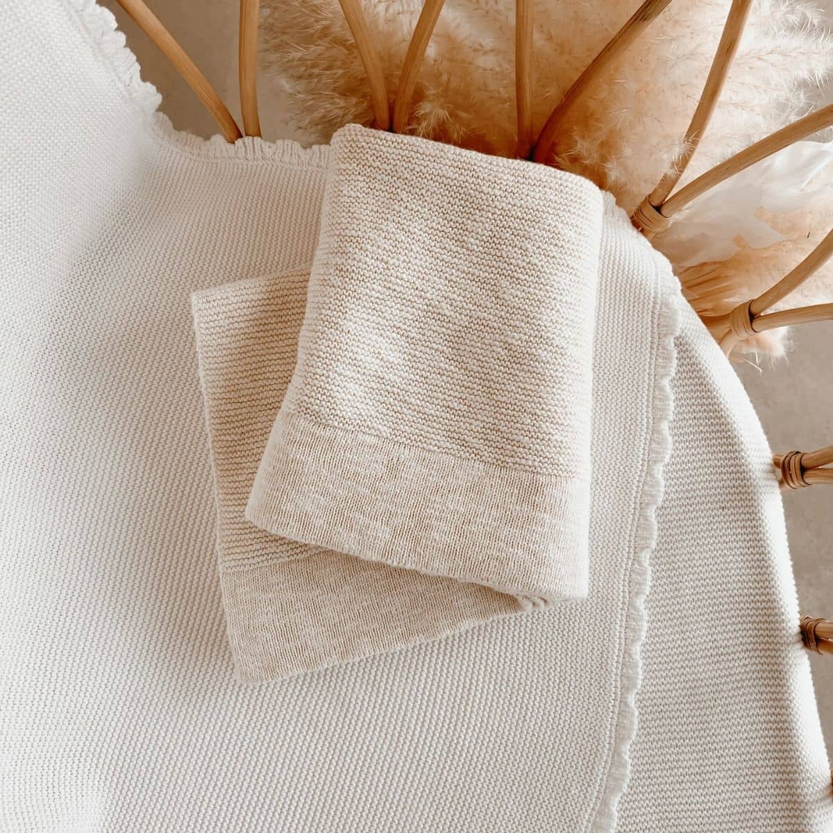 Blossom & Pear Chunky Knit Blanket - Honey