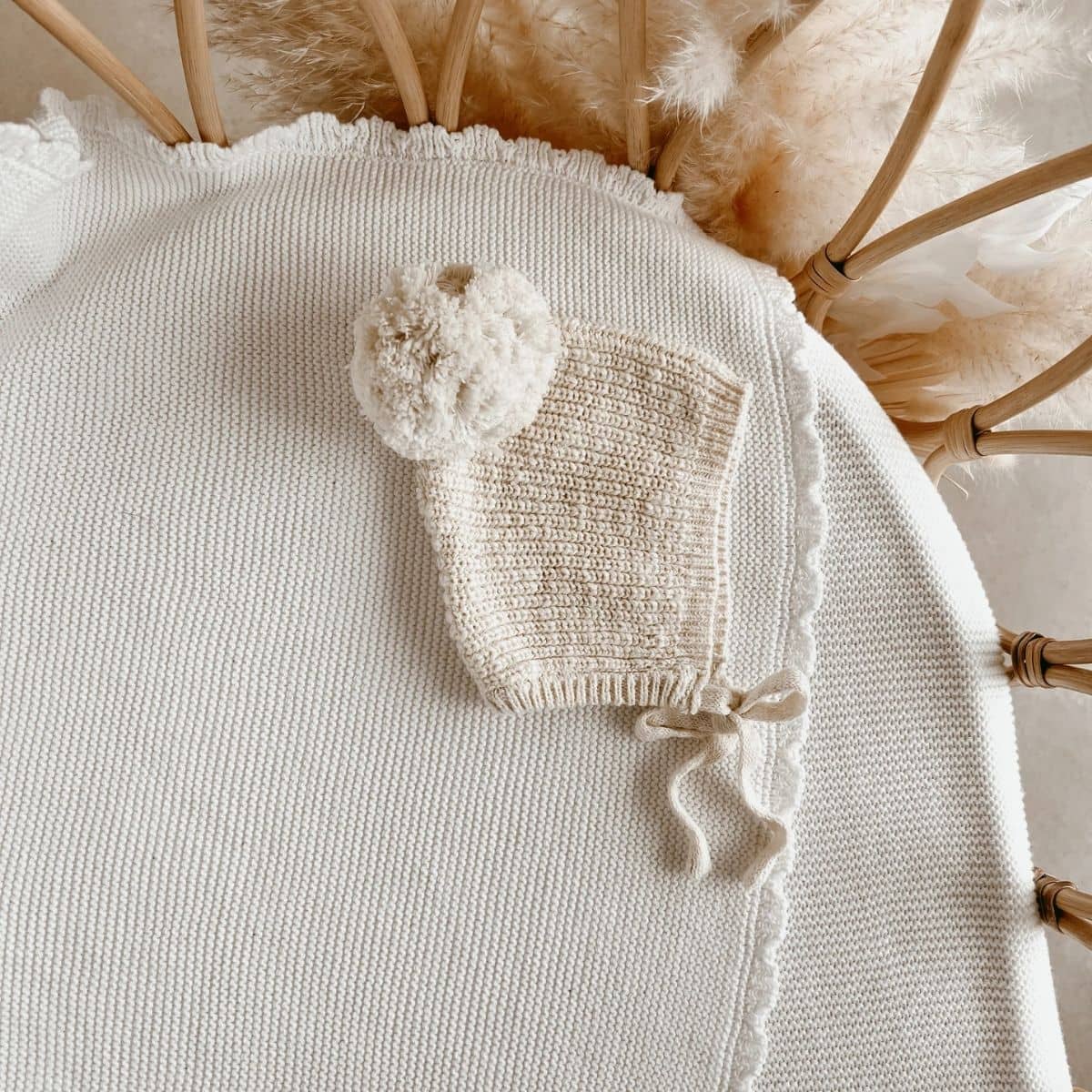 Blossom & Pear Chunky Knit Bonnet - Honey