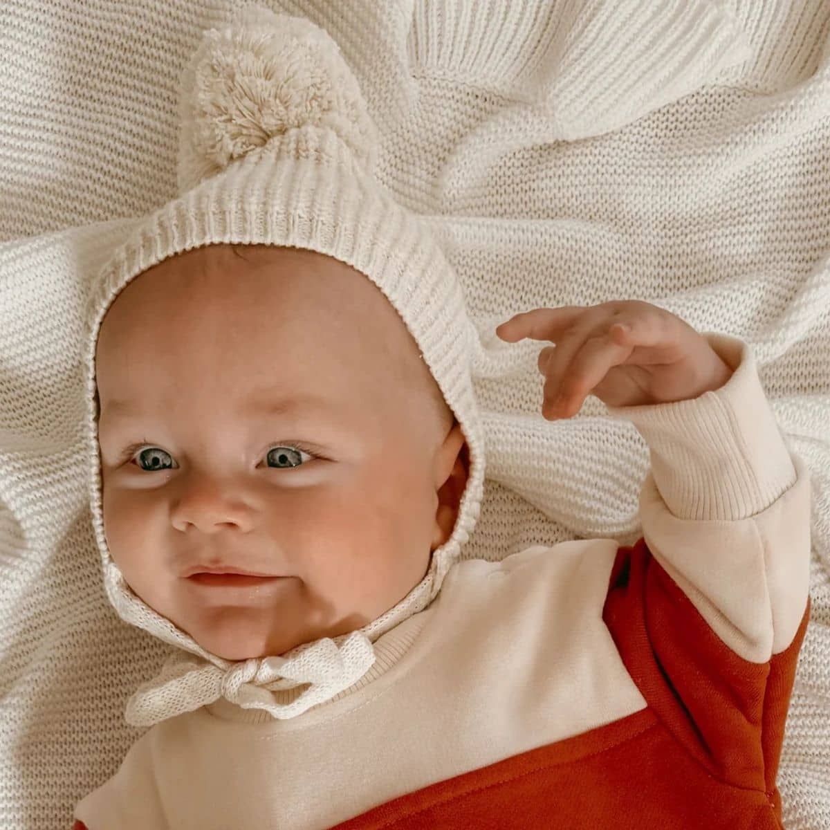 Blossom & Pear Chunky Knit Bonnet - Honey