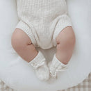 Blossom & Pear Chunky Knit Booties - Cloud