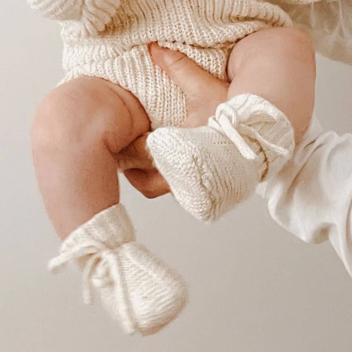 Blossom & Pear Chunky Knit Booties - Honey