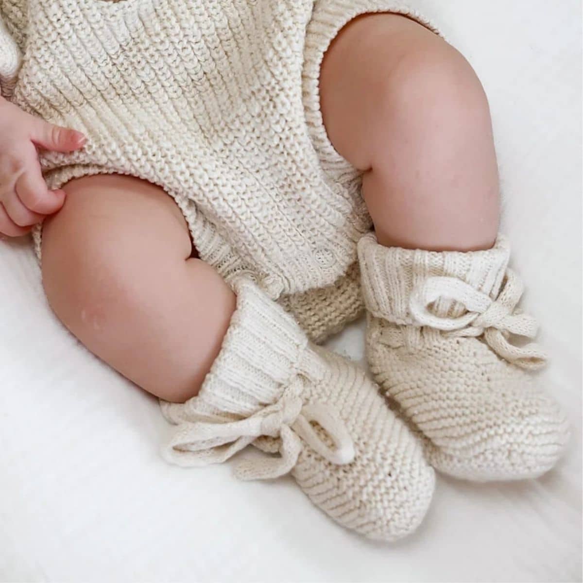 Blossom & Pear Chunky Knit Booties - Honey