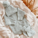 Blossom & Pear Chunky Knit Booties - Periwinkle Blue