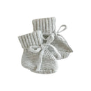 Blossom & Pear Chunky Knit Booties - Periwinkle Blue