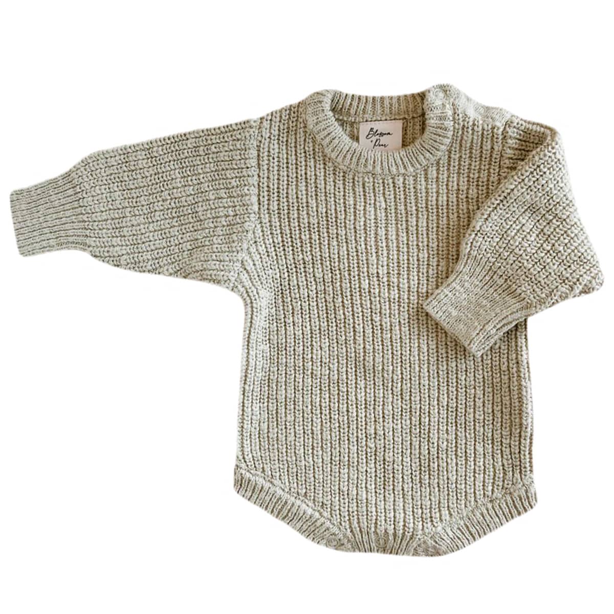 Blossom & Pear Chunky Knit Romper - Pear