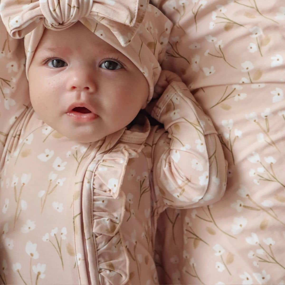 Blossom & Pear Cotton Growsuit - Blushing Blooms