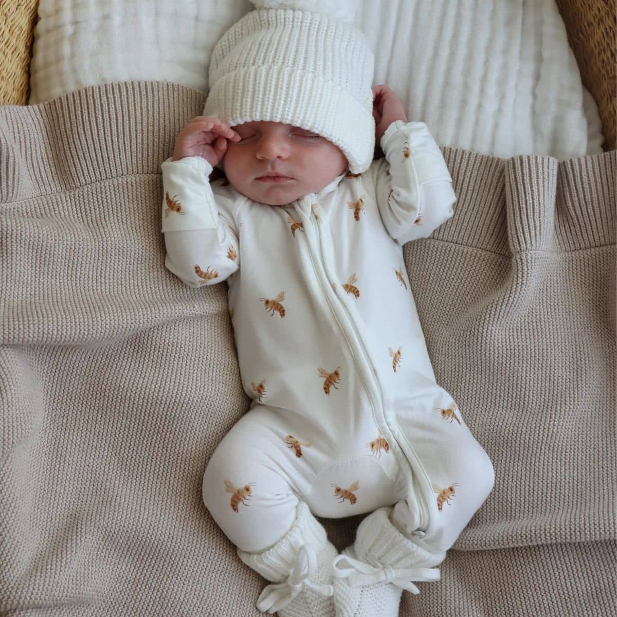Blossom & Pear Cotton Growsuit - Honey Bee