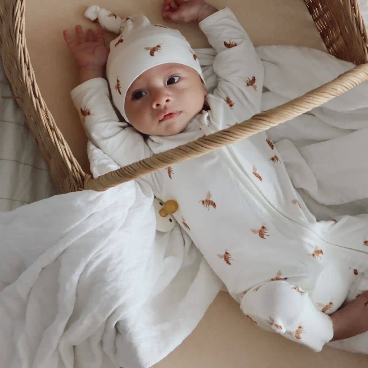 Blossom & Pear Cotton Growsuit - Honey Bee