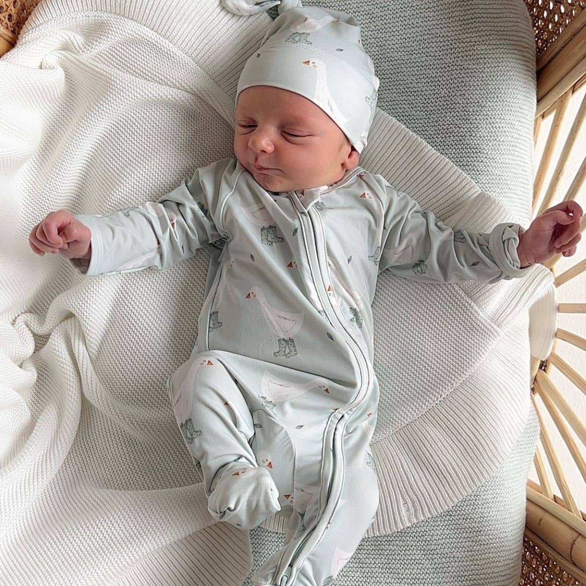 Blossom & Pear Cotton Growsuit - Puddle Duck