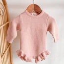 Blossom & Pear Frill Leg Knit Romper - Pink Lemonade
