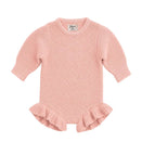 Blossom & Pear Frill Leg Knit Romper - Pink Lemonade