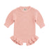Blossom & Pear Frill Leg Knit Romper - Pink Lemonade