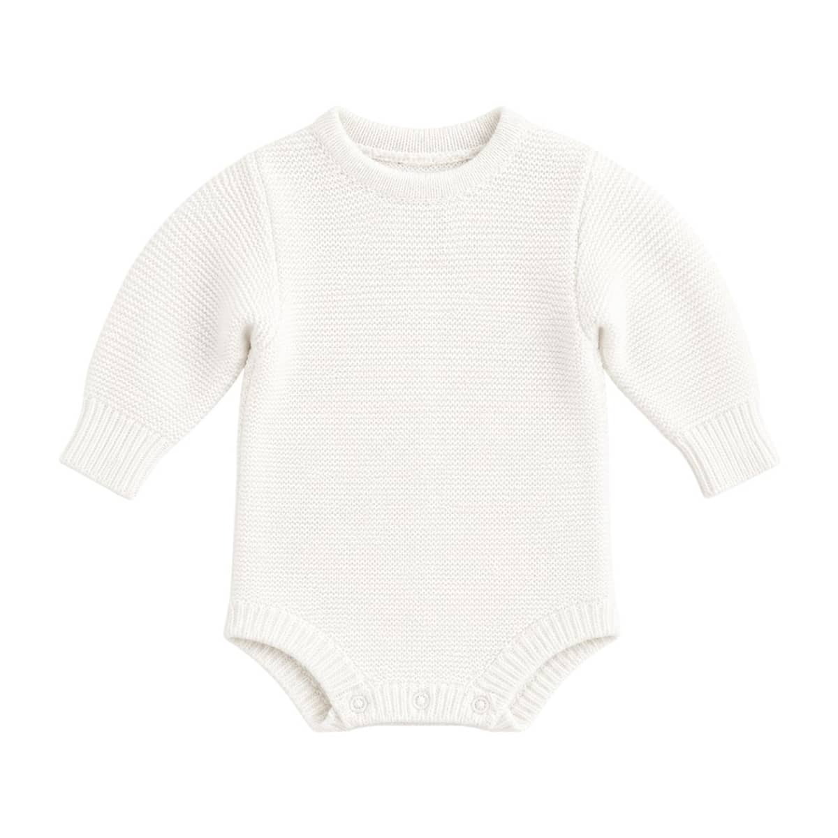 Blossom & Pear Long Sleeve Knit Romper - Milk