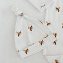 Blossom & Pear Knotted Cotton Beanie - Honey Bee