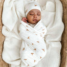 Blossom & Pear Cotton Swaddle - Honey Bee