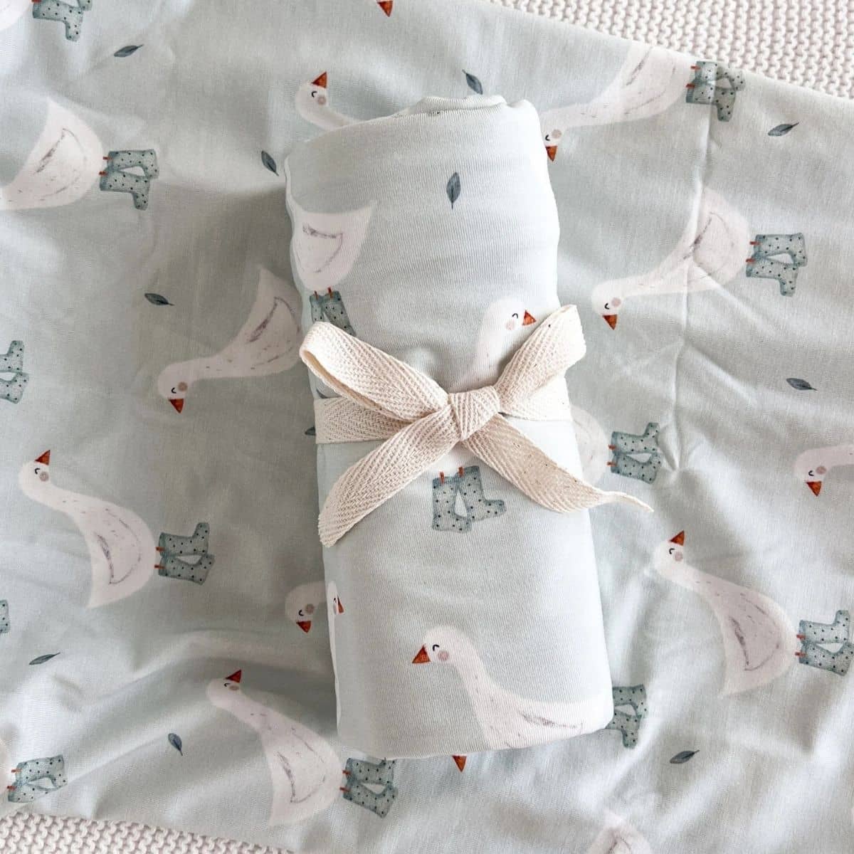 Blossom & Pear Cotton Swaddle - Puddle Duck