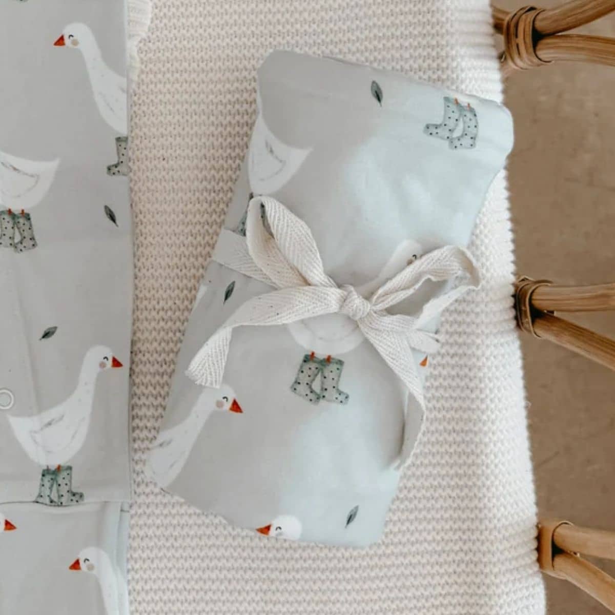 Blossom & Pear Cotton Swaddle - Puddle Duck
