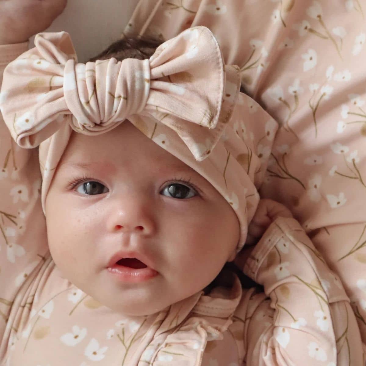 Blossom & Pear Cotton Topknot - Blushing Blooms