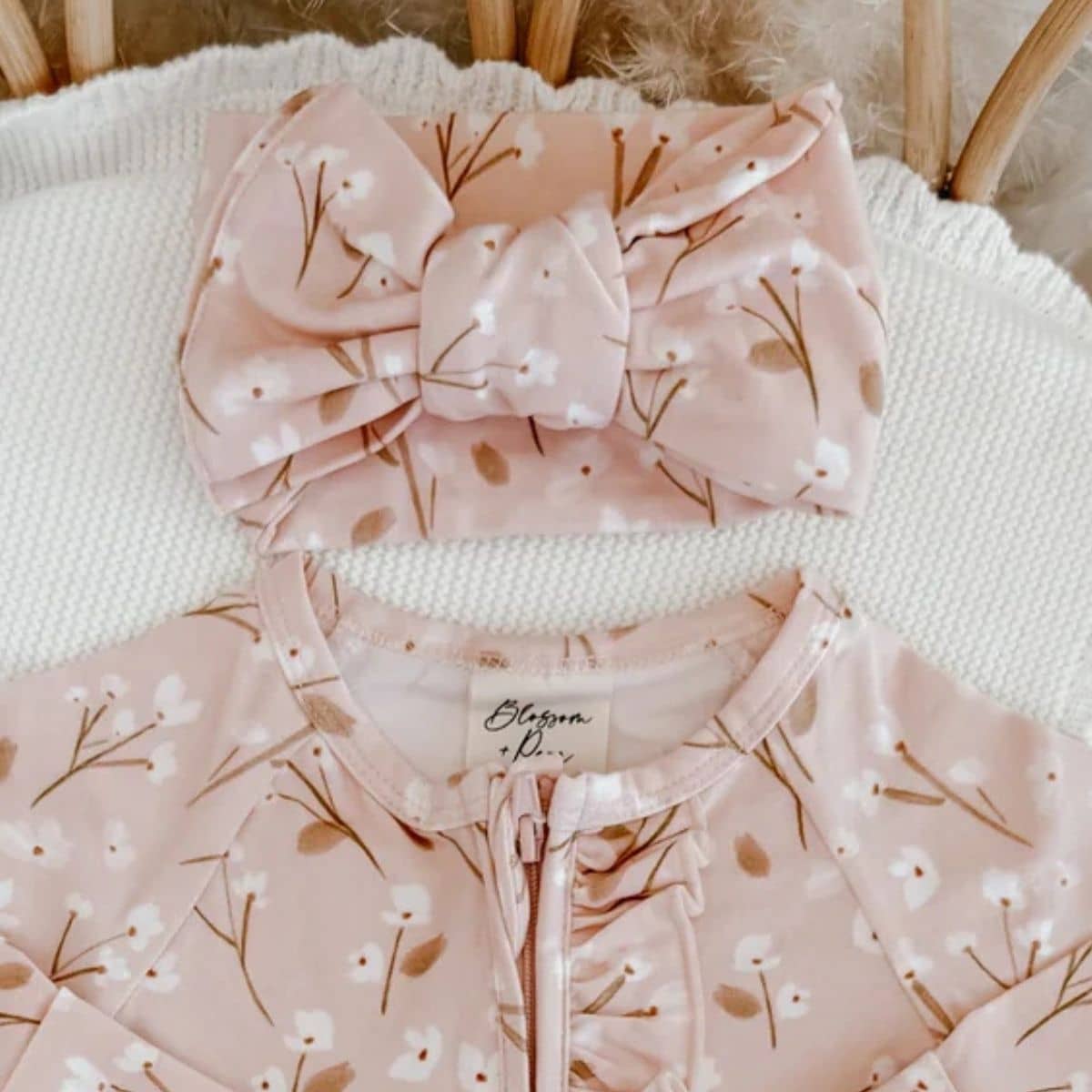 Blossom & Pear Cotton Topknot - Blushing Blooms