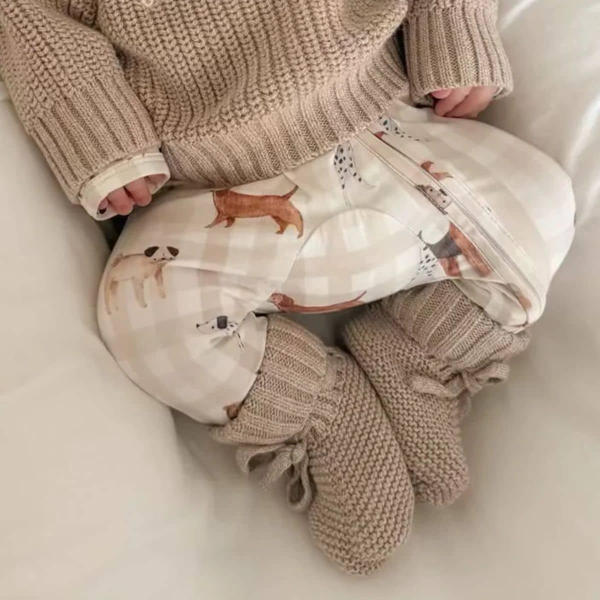 Blossom & Pear Mini Knit Booties - Fawn