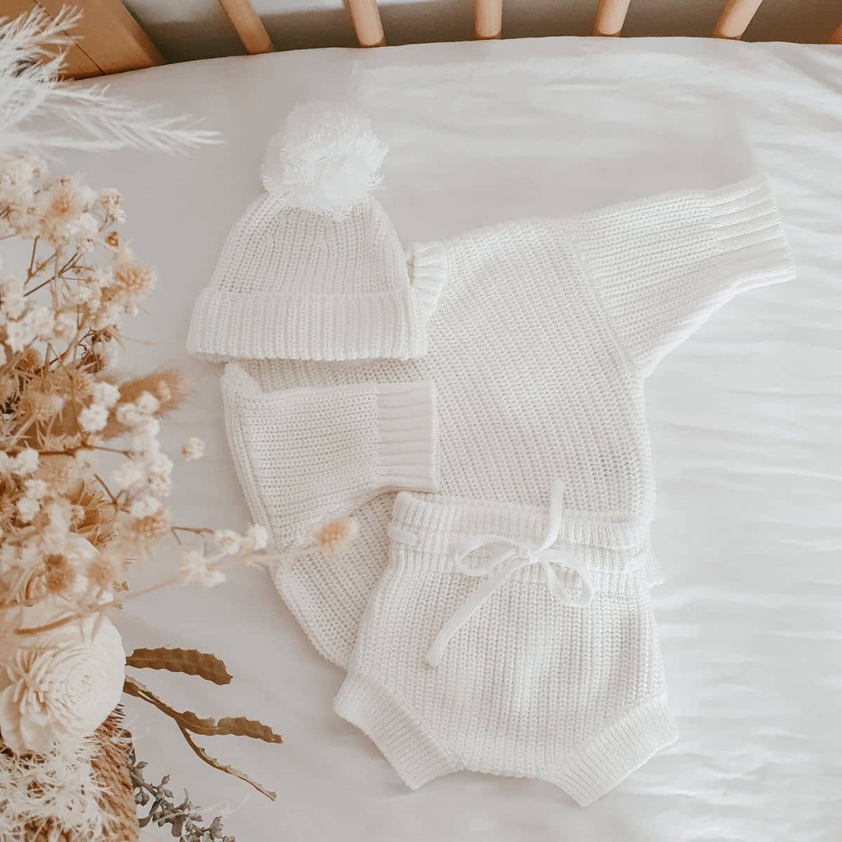 Blossom & Pear Mini Knit Shorties - Milk