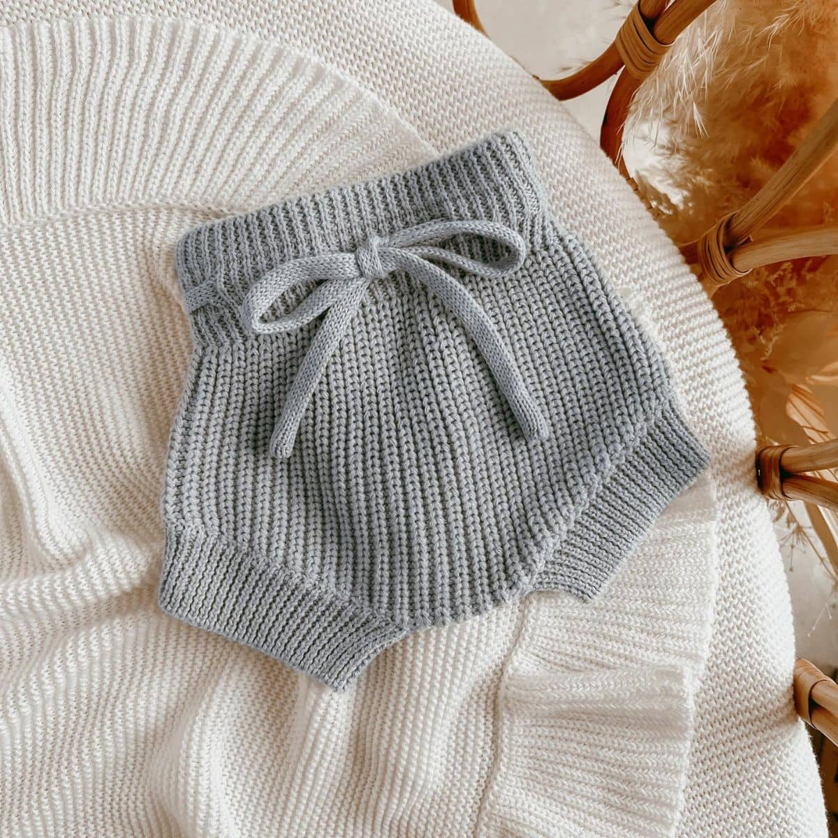 Blossom & Pear Mini Knit Shorties - Powder Blue