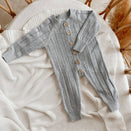 Blossom & Pear Ribbed Knit Romper - Powder Blue