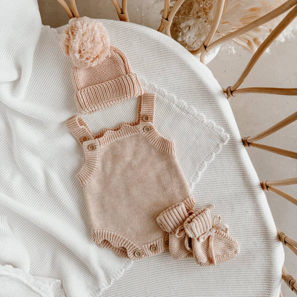 Blossom & Pear Scallop Singlet Mini Knit Romper - Pink Lemonade