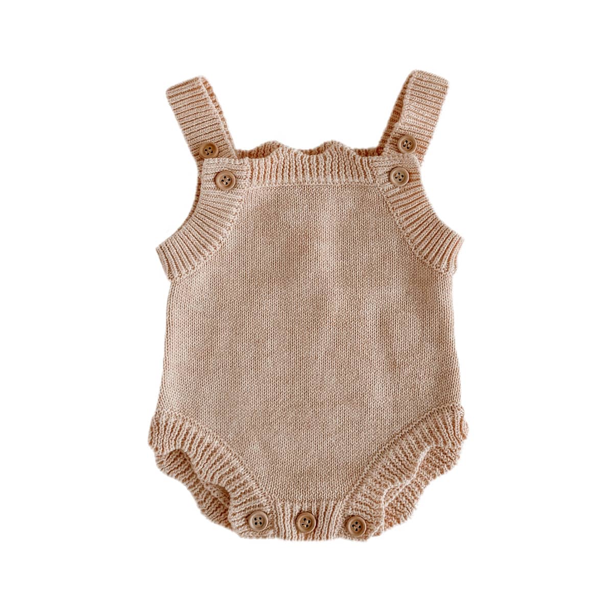 Blossom & Pear Scallop Singlet Mini Knit Romper - Pink Lemonade