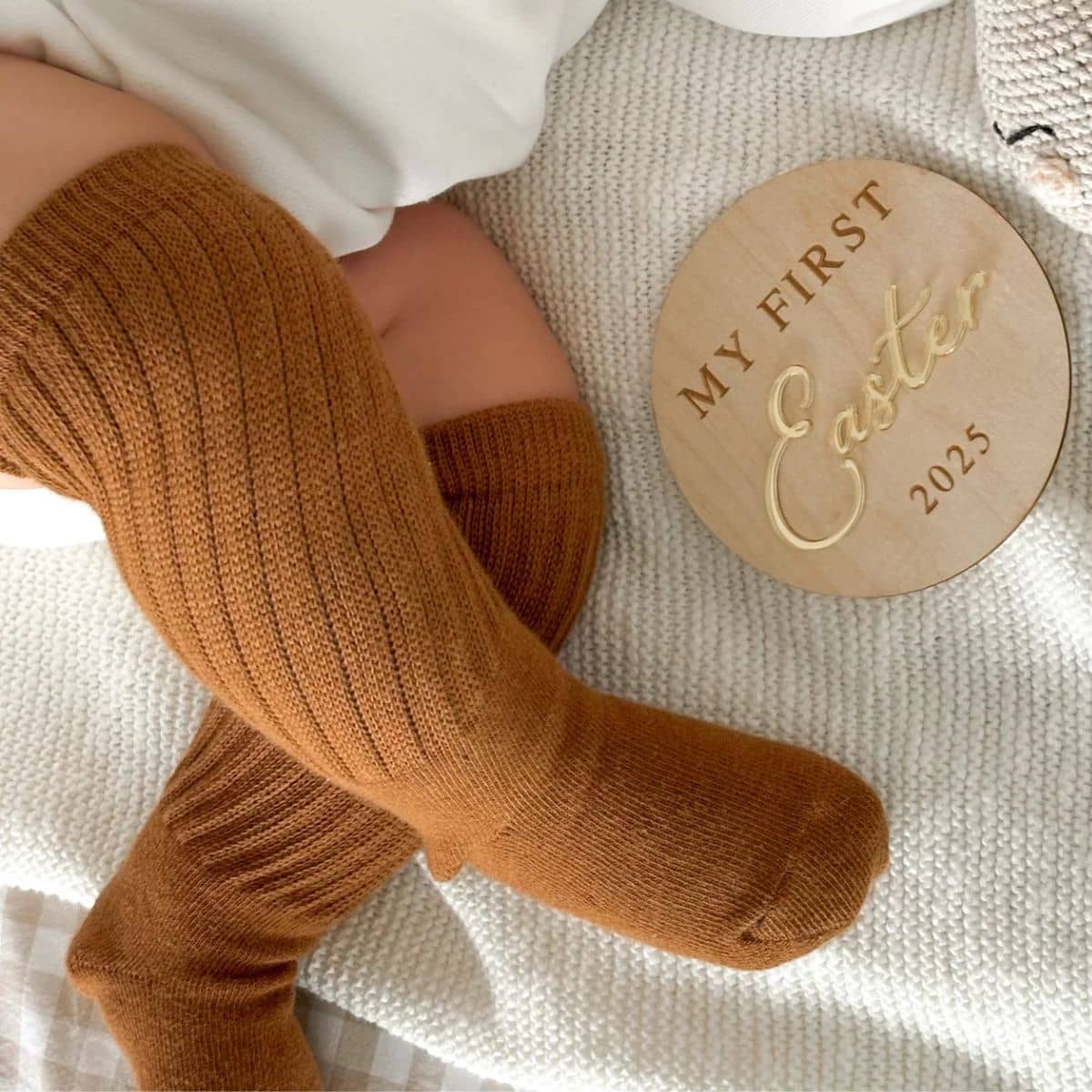 Blossom & Pear Scrunch Socks - Brown
