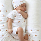 Blossom & Pear Short Sleeve Bamboo Growsuit - Honey Bee