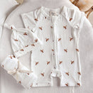 Blossom & Pear Short Sleeve Bamboo Growsuit - Honey Bee
