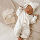 Blossom & Pear Ribbed Knit Romper - Milk