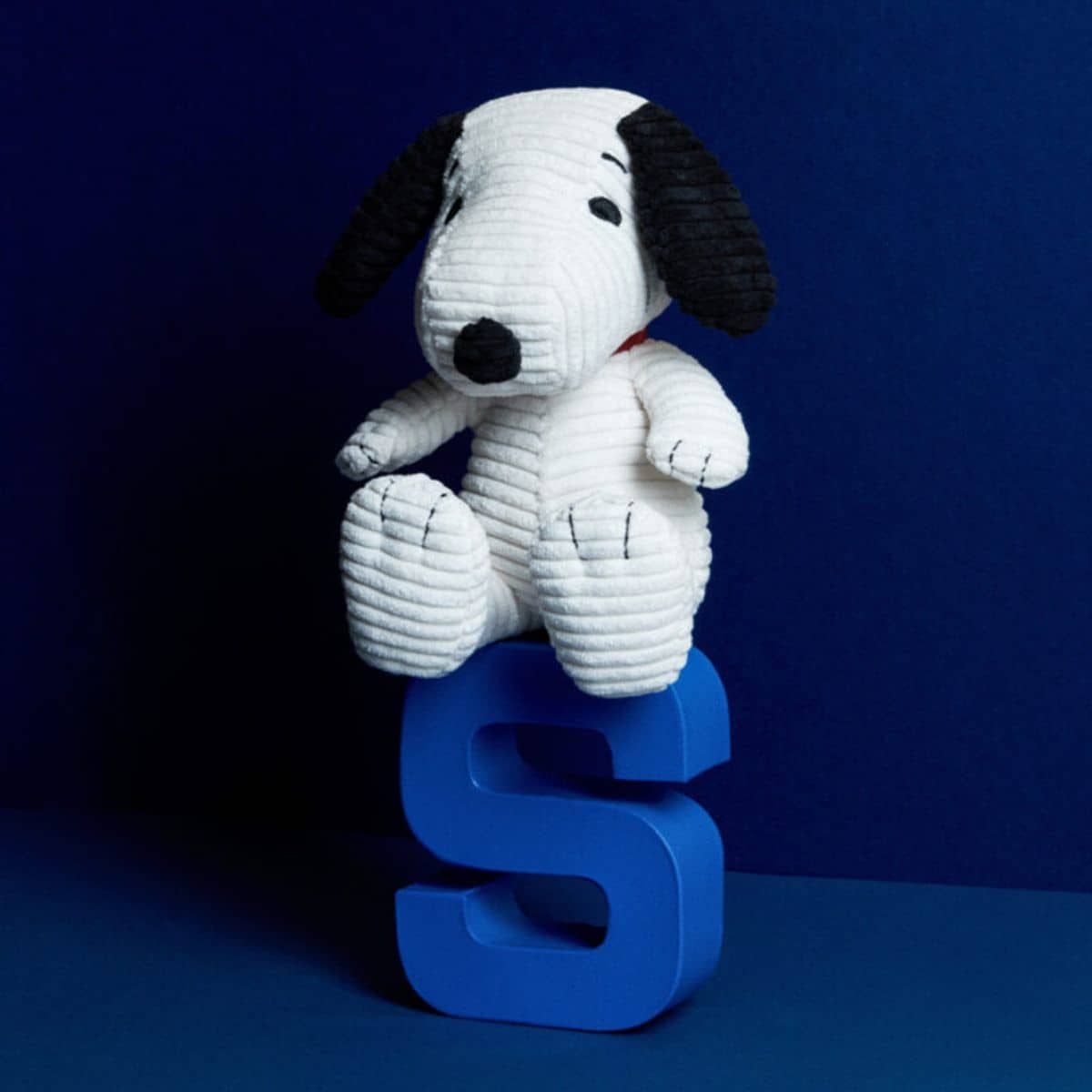 Bon Bon Toys Snoopy Sitting Corduroy Plush Toy - Cream