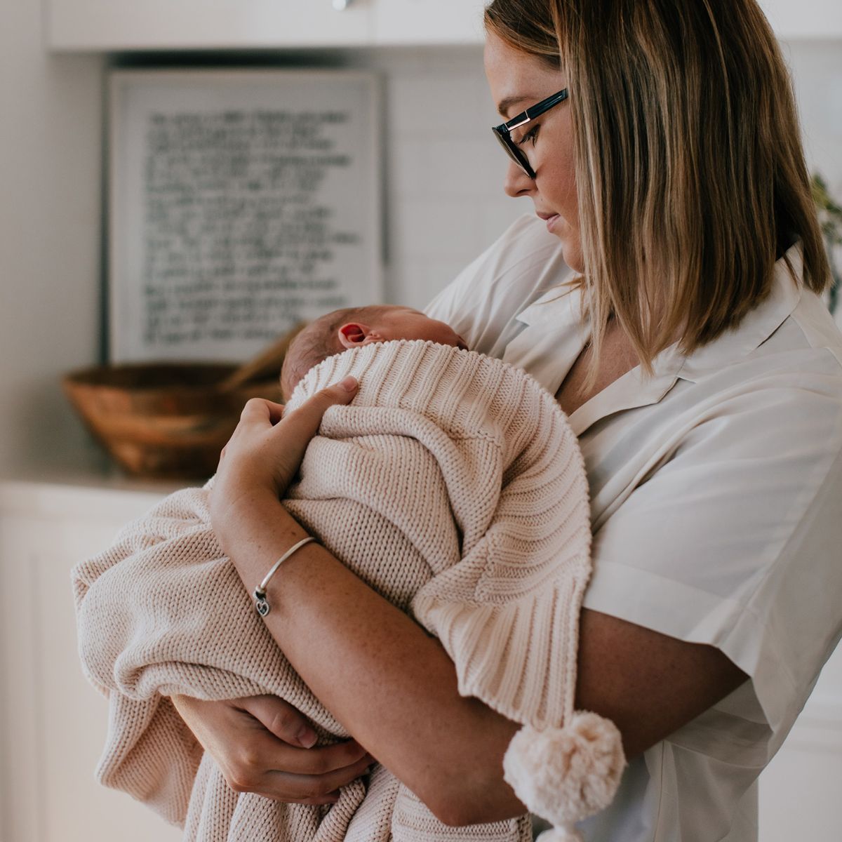 Bowy Made Cotton Knit Blanket - Oak
