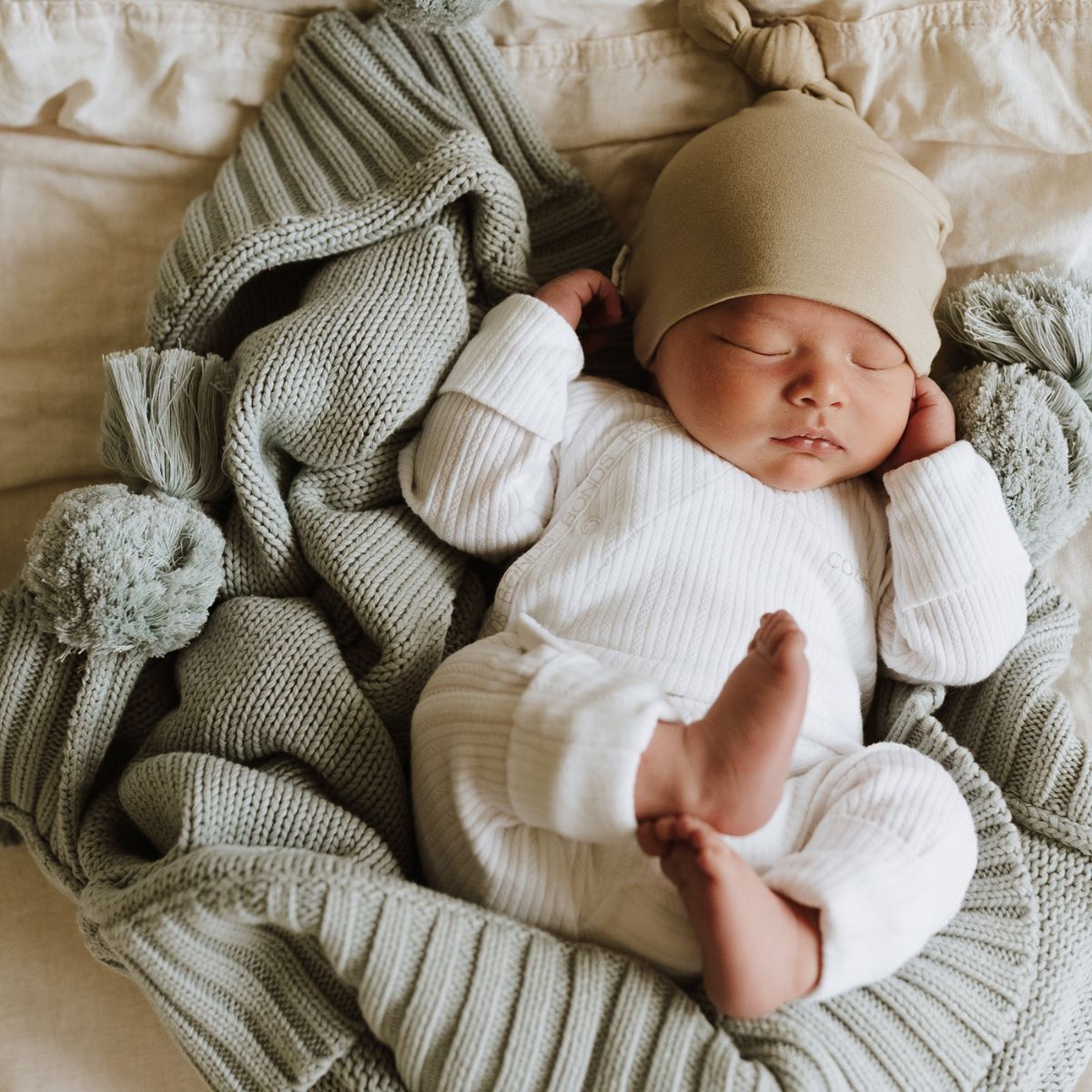 Bowy Made Cotton Knit Blanket - Ocean