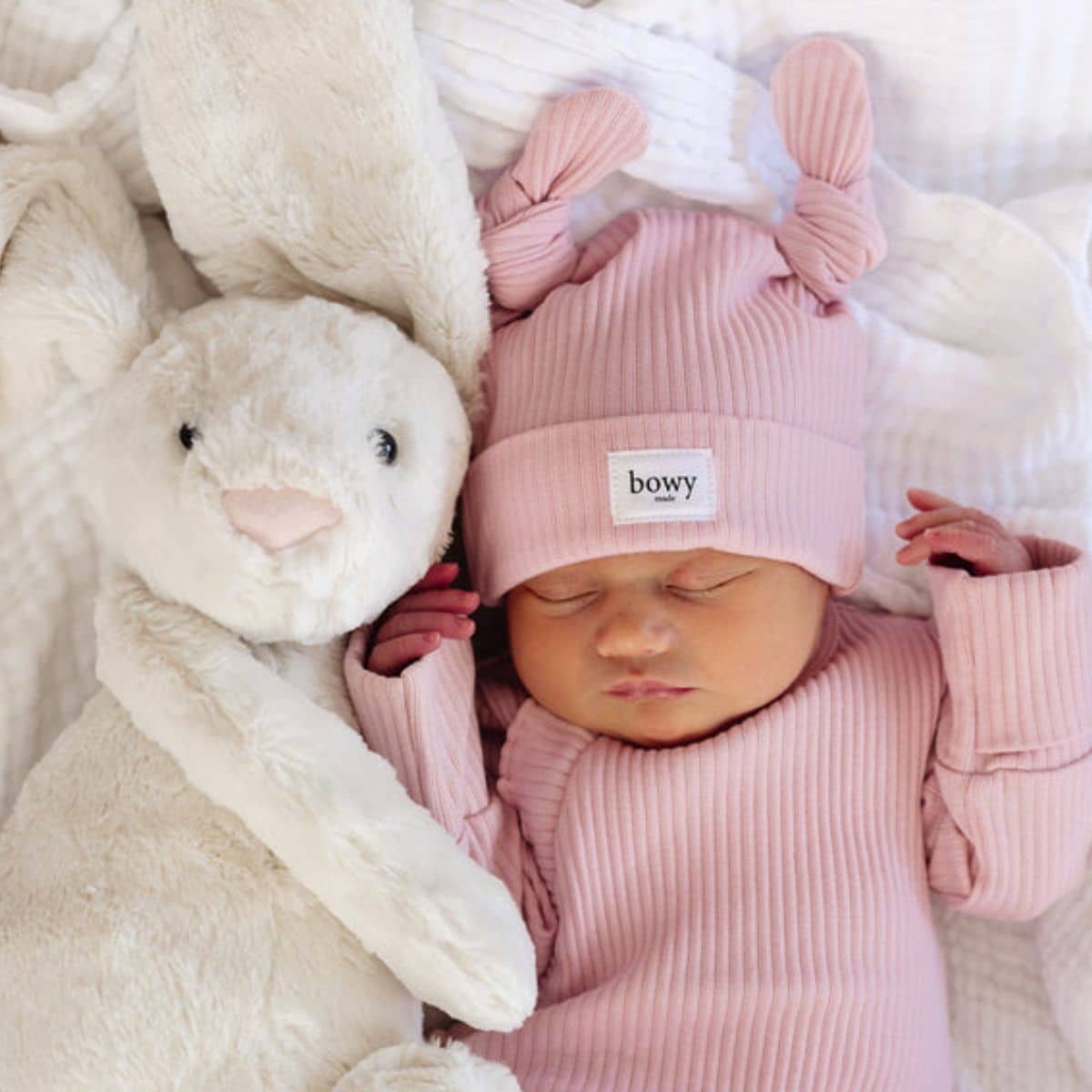 Bowy Made Double Knot Beanie - Dusty Pink